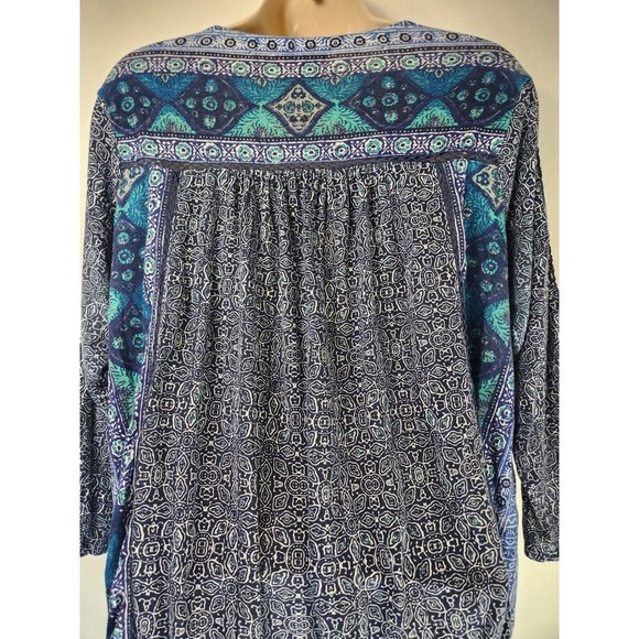 Lucky Brand SZ 1X tunic top Boho Peasant hippie‎ whimsical Grunge - Picture 7 of 8